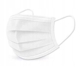 Maseczki chirurgiczne 3-warstwowe włókninowe PANW białe 50 szt