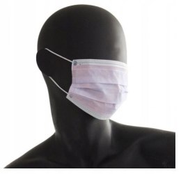 Maska higieniczna ochronna RÓŻOWA 3 warstwy PANW op. 50 szt