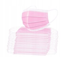 Maska higieniczna ochronna RÓŻOWA 3 warstwy PANW op. 50 szt