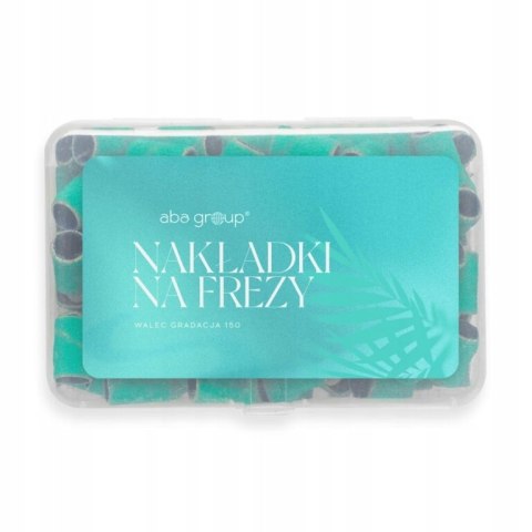 Nakładki Kapturki na Frezy 150 Walec Turkusowe Manicure 100 szt Aba Group