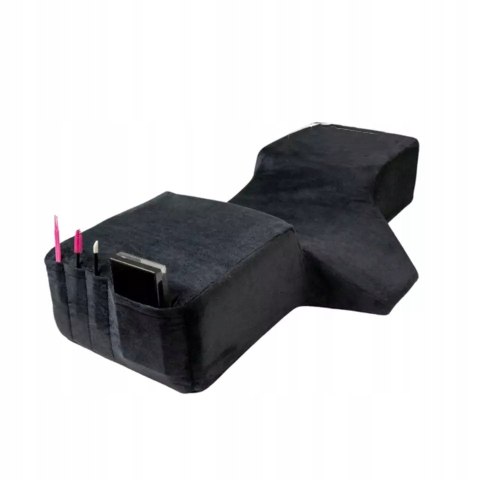 Poduszka kosmetyczna do rzęs czarna ergonomiczna z pianki 57x20x10 cm