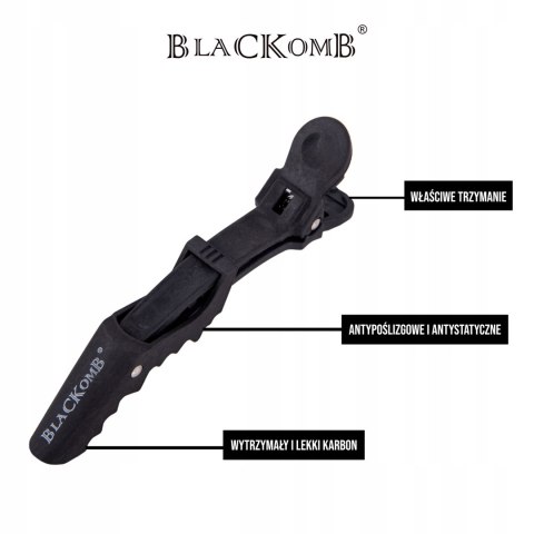 Ponik's Klips do włosów 6 szt. czarny krokodylki BKL014