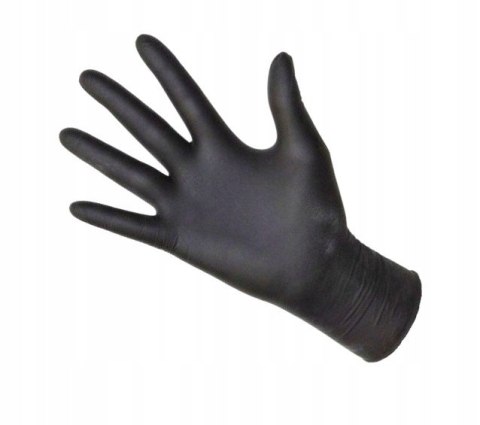 RĘKAWICZKI NITRYLOWE CZARNE ZARYS 100SZT ROZMIAR S