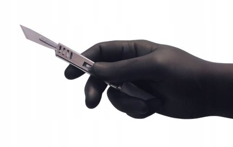 RĘKAWICZKI NITRYLOWE CZARNE ZARYS 100SZT ROZMIAR S