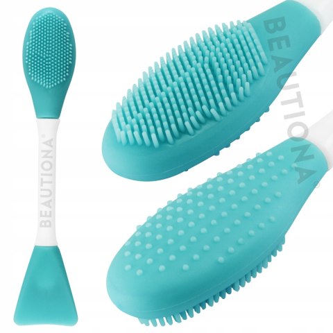 SILIKONOWA SZCZOTECZKA, SZPATUŁKA DO TWARZY APLIKATOR MASEK ZIELONA