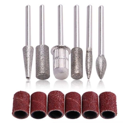 Zestaw frezów diamentowych Maxim 6 sztuk + nakładki ścierne