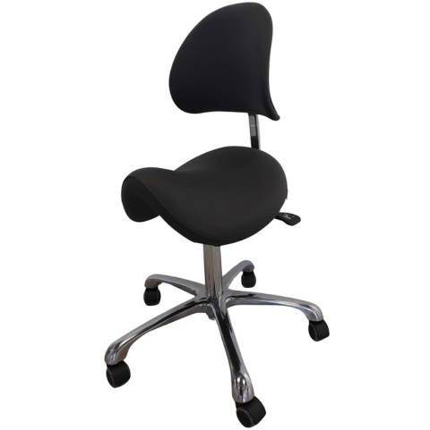 Krzesło „siodło” z oparciem czarne