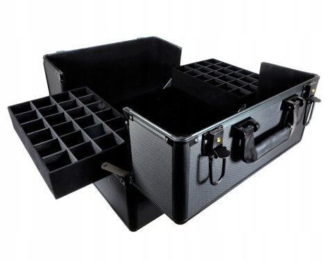 Kuferek kosmetyczny Cosnet 35 x 25 x 41 cm czarny, 2-CZĘŚCIOWY