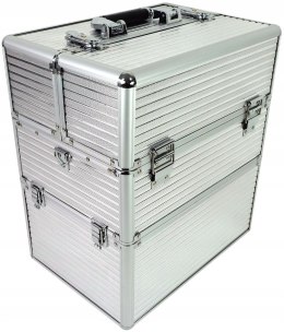 Kuferek kosmetyczny Cosnet CN03799 SREBRNY 2-CZĘŚCIOWY