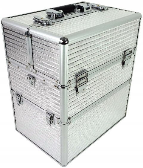 Kuferek kosmetyczny Cosnet CN03799 SREBRNY 2-CZĘŚCIOWY