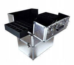 Kuferek kosmetyczny Cosnet CN03799 SREBRNY 2-CZĘŚCIOWY