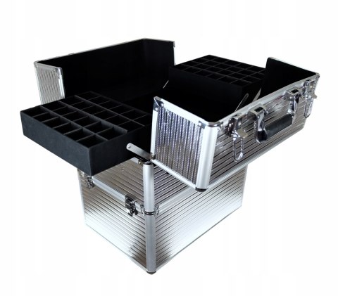 Kuferek kosmetyczny Cosnet CN03799 SREBRNY 2-CZĘŚCIOWY