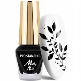 Lakier do Stempli Molly Nails 10ml PRO Stamping Czarny Black Do Zdobień