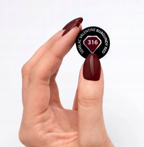 Lakier hybrydowy lakier kolorowy Semilac Burgundy Red 316 7ml