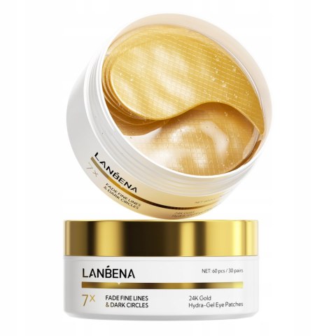 Lanbena płatki żelowe pod oczy 24K złoto rozjaśniająco wygładzające 60 szt.