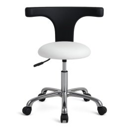 Okrągły taboret medyczny z anatomicznym oparciem „U”