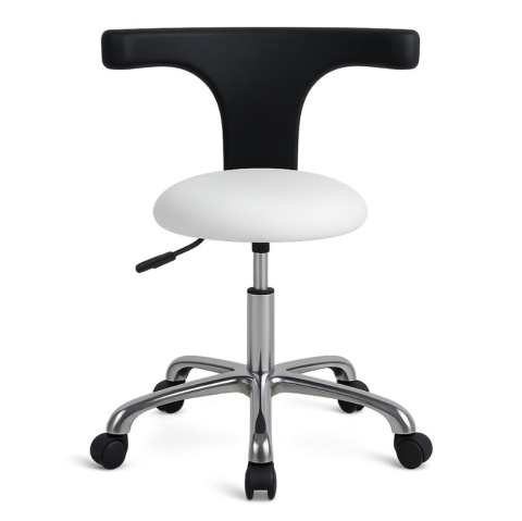 Okrągły taboret medyczny z anatomicznym oparciem „U”