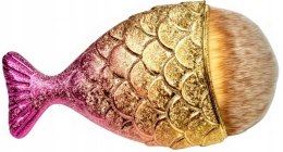 Pędzel rybka do odpylania pyłu pudru różu makijażu złoto-różowa