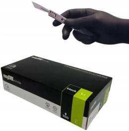 RĘKAWICZKI NITRYLOWE CZARNE ZARYS 100SZT ROZMIAR L