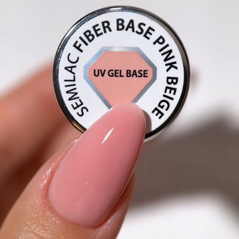 SEMILAC BAZA HYBRYDOWA DO PAZNOKCI Z WŁÓKNAMI - FIBER BASE PINK BEIGE 7ml
