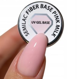 SEMILAC BAZA HYBRYDOWA DO PAZNOKCI Z WŁÓKNAMI - FIBER BASE PINK MILK 7ml