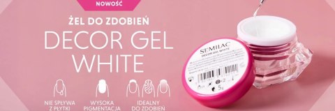 SEMILAC Żel do zdobień paznokci biały DECOR GEL WHITE 5g
