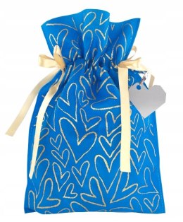 Worek niebieski w serca Pakado 20x30cm