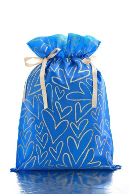Worek niebieski w serca Pakado 20x30cm