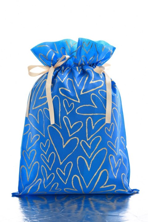 Worek niebieski w serca Pakado 20x30cm
