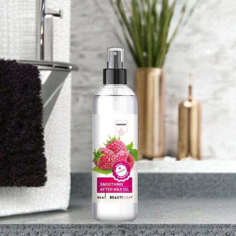 Beautiona oliwka po depilacji do ciała w sprayu malina bez parabenów 150ml