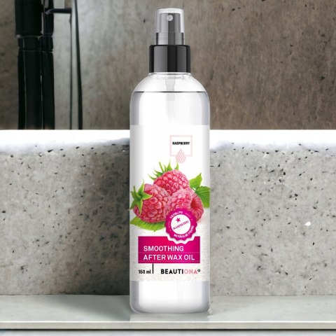 Beautiona oliwka po depilacji do ciała w sprayu malina bez parabenów 150ml