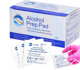 Gaziki 65x30 mm nasączone alkoholem 100 szt