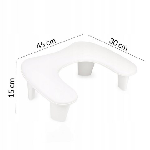 Podkładka podpórka do manicure BIAŁA skóra sztuczna Evershine 15 x 30 cm