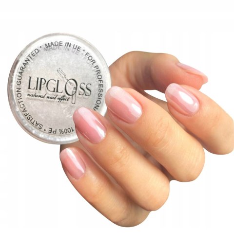 Pyłek ozdoba do paznokci LipGloss Hailey Biel efekt perłowej tafli 3g