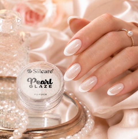 SILCARE PYŁEK DO PAZNOKCI efekt lustra PERŁOWY Pearl Glaze 2g EFEKT TAFLI biały