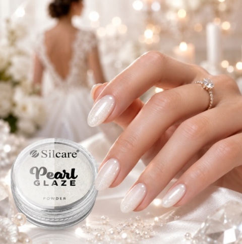 SILCARE PYŁEK DO PAZNOKCI efekt lustra PERŁOWY Pearl Glaze 2g EFEKT TAFLI biały