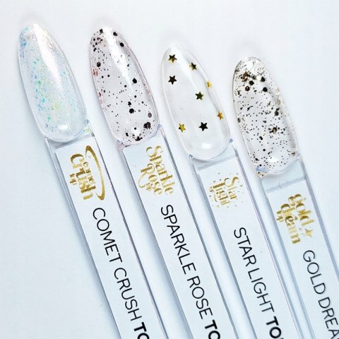 Top Hybrydowy do paznokci ze zdobieniami Yoshi 10ml Star Light