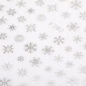 NAKLEJKA SAMOPRZYLEPNA CIENKA Srebrna Gwiazdki Śnieżynki F282 MOLLY NAILS