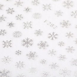 NAKLEJKA SAMOPRZYLEPNA CIENKA Srebrna Gwiazdki Śnieżynki F282 MOLLY NAILS