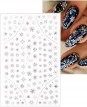 NAKLEJKA SAMOPRZYLEPNA CIENKA Srebrna Gwiazdki Śnieżynki F282 MOLLY NAILS
