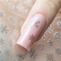 NAKLEJKA SAMOPRZYLEPNA CIENKA Srebrna Gwiazdki Śnieżynki F282 MOLLY NAILS
