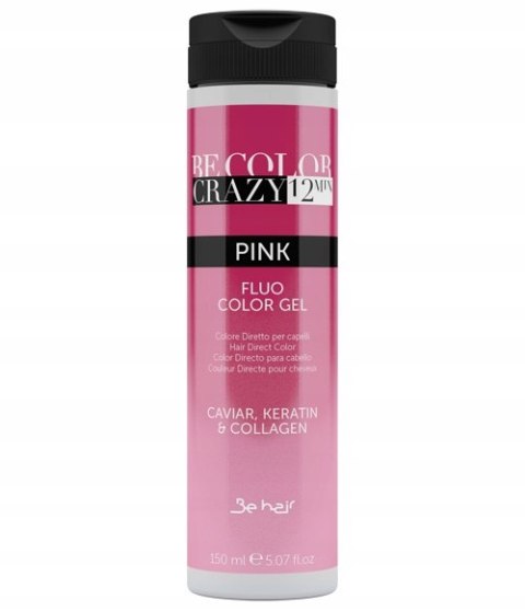 BE COLOR CRAZY FLUO COLOR GEL PINK farba do włosów różowa 150ml.