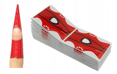 Szablony do przedłużania paznokci czerwone dwustronne Maxim 500 szt.