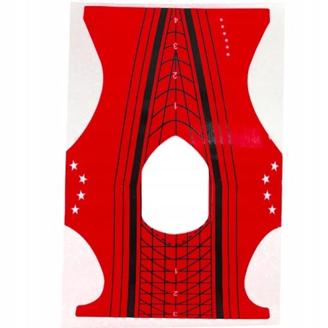 Szablony do przedłużania paznokci czerwone dwustronne Maxim 500 szt.