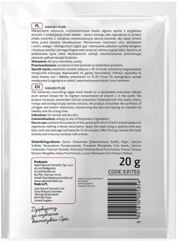 APIS Maseczka algowa w proszku ŚLIWKOWA na twarz/szyja/dekolt 20g