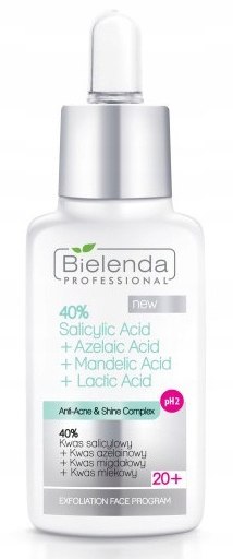 BIELENDA PROFESSIONAL KWAS SALICYLOWY AZELAINOWY MIGDAŁOWY MLEKOWY 40% 30ml