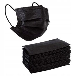 Maseczki Maska 50szt Medyczne Maski Chirurgiczne Jednorazowe Czarne typ IIR