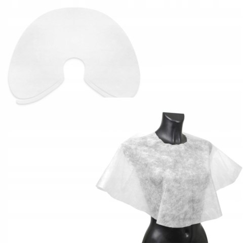 Peleryna fryzjerska jednorazowa włókninowa 20 szt makijaż modelowanie biała
