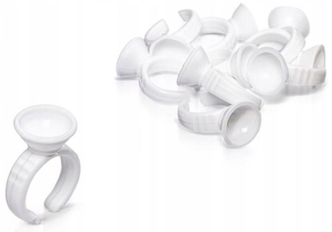 Pierścionki na klej do rzęs Cosmetico białe 100 szt.