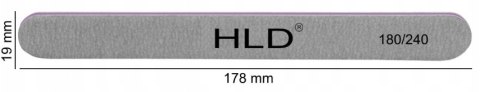 Pilnik do paznokci HLD prosty papierowy szary 180/240 1szt